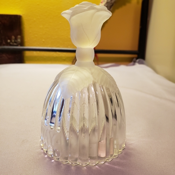 Vtg 70s Goebel Crystal Frosted Rose Birthday Bell - Picture 5 of 10